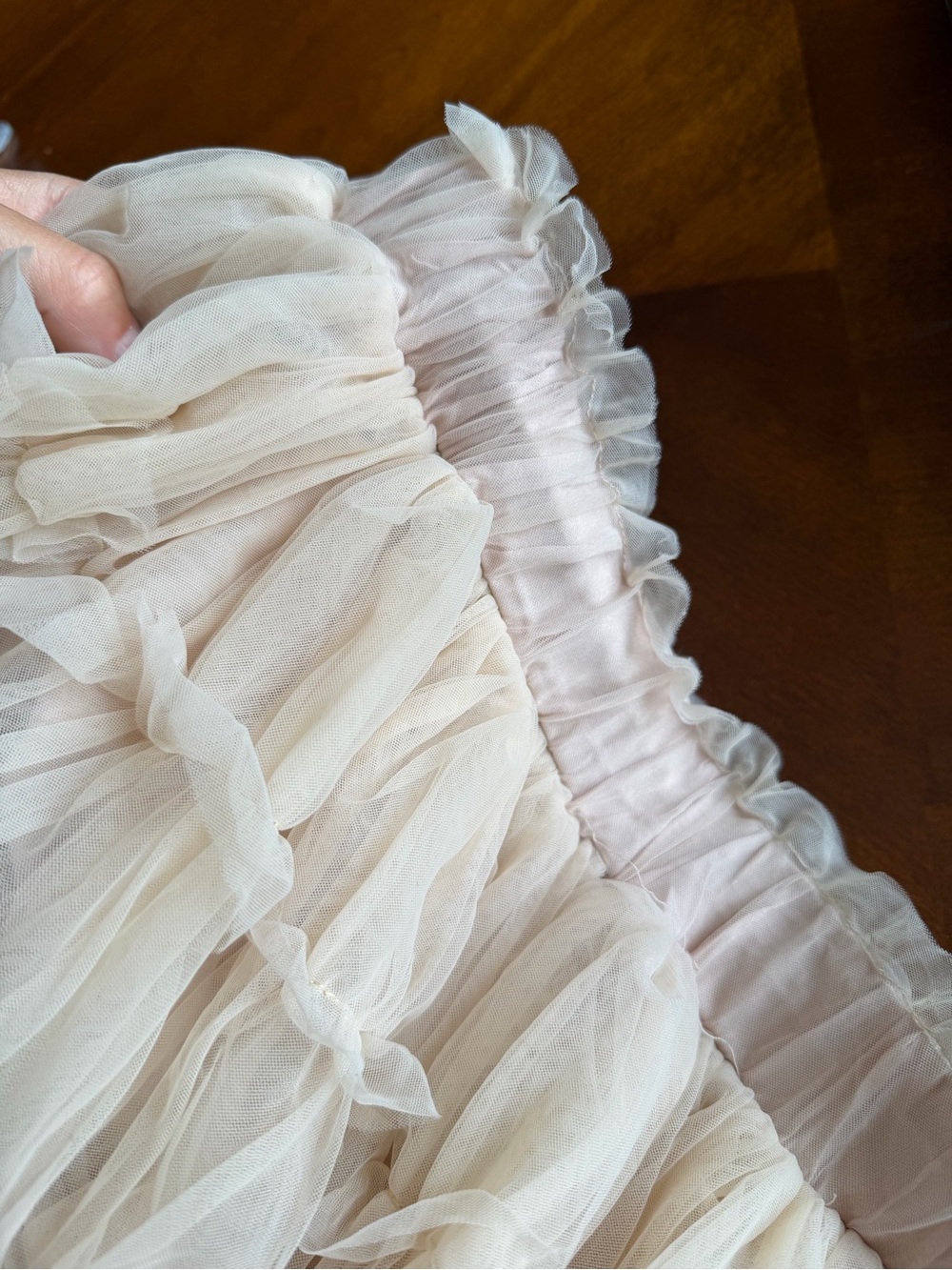 By Anthropologie Shirred Tulle Maxi Skirt Size Large - Picture 8 of 8